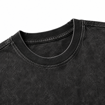Vintage Black Oversized Drop-Shoulder T‑Shirt with American Bald Eagle Emblem