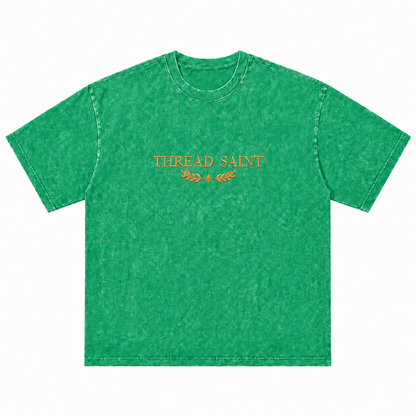 Oversized Drop Shoulder American Retro Short Sleeve Tee
