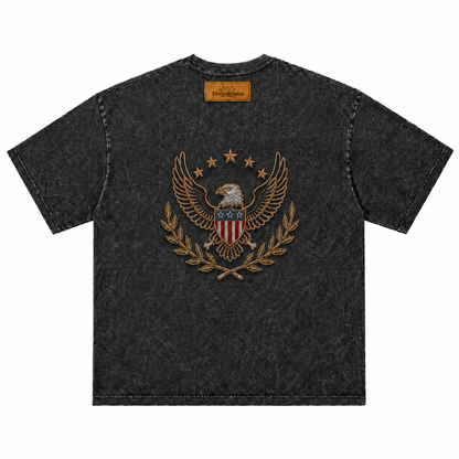 Oversized Drop Shoulder American Retro Short Sleeve Tee