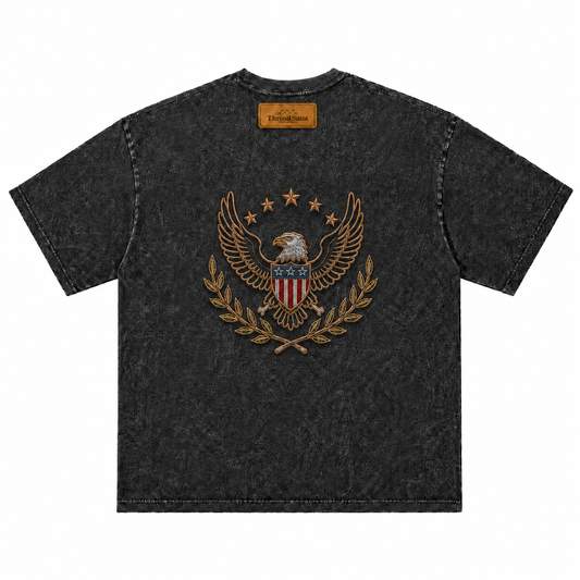 Oversized Drop Shoulder American Retro Short Sleeve Tee