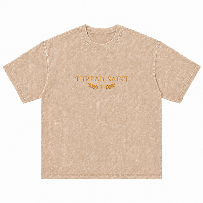 Oversized Drop Shoulder American Retro Short Sleeve Tee