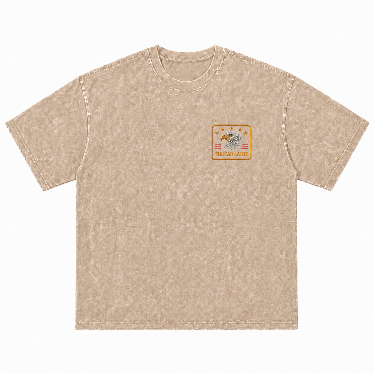 Vintage Black Oversized Drop-Shoulder T‑Shirt with American Bald Eagle Emblem