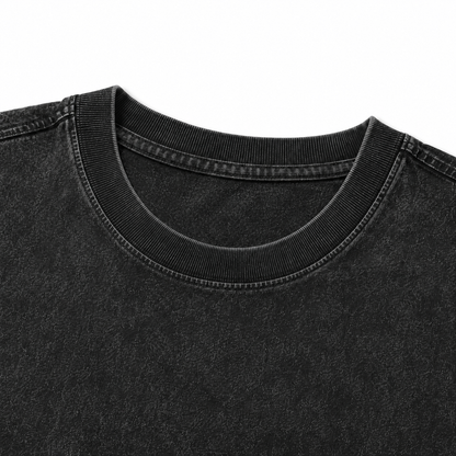 Vintage American Distressed Charcoal Black Heavyweight Oversized Drop Shoulder T-Shirt