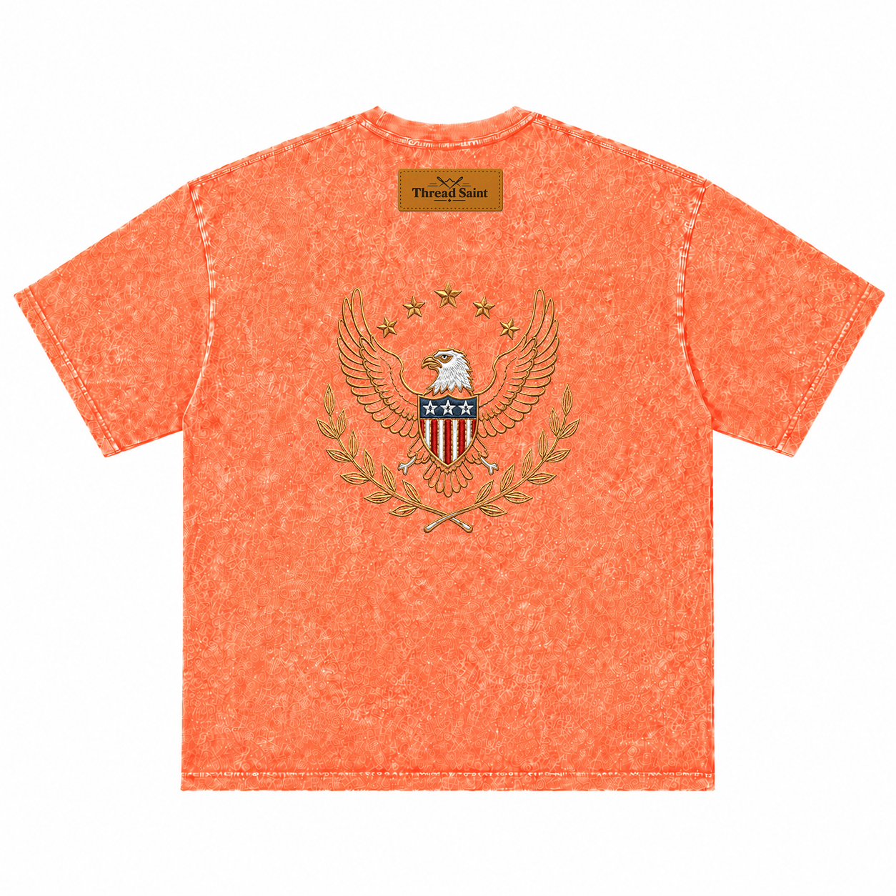 Vintage Black Oversized Drop-Shoulder T‑Shirt with American Bald Eagle Emblem