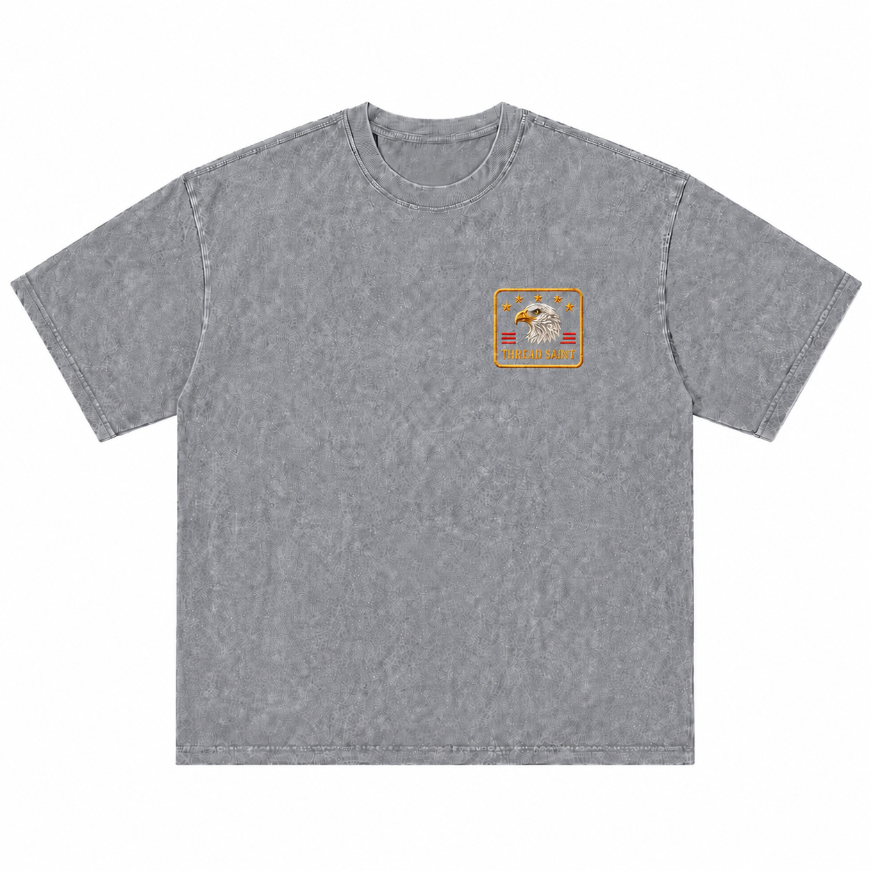 Vintage Black Oversized Drop-Shoulder T‑Shirt with American Bald Eagle Emblem