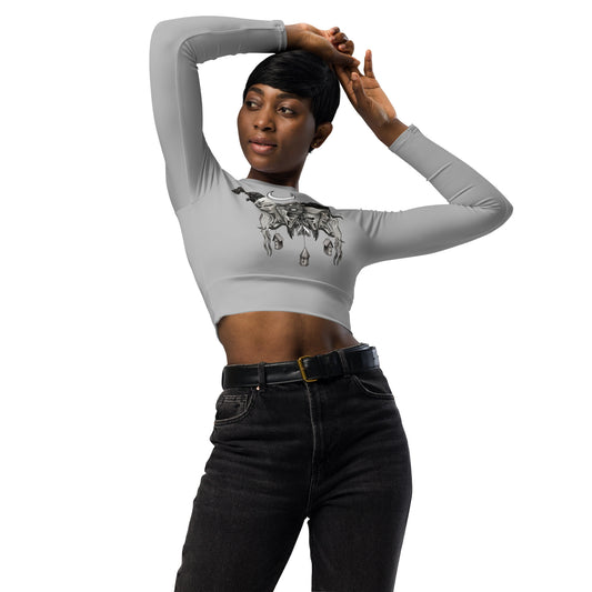 Whimsical Witch Recycled long-sleeve crop top