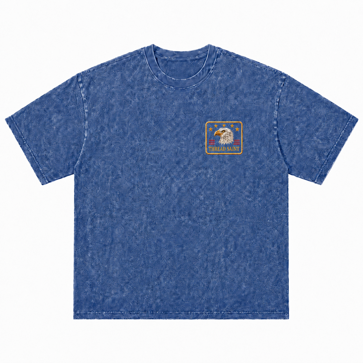 Vintage Black Oversized Drop-Shoulder T‑Shirt with American Bald Eagle Emblem