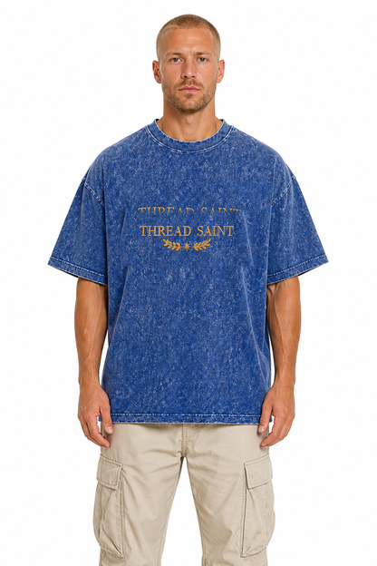 Oversized Drop Shoulder American Retro Short Sleeve Tee