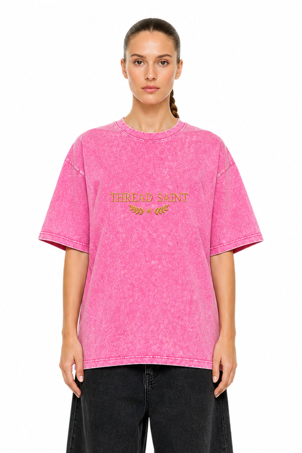 Oversized Drop Shoulder American Retro Short Sleeve Tee