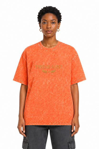 Oversized Drop Shoulder American Retro Short Sleeve Tee