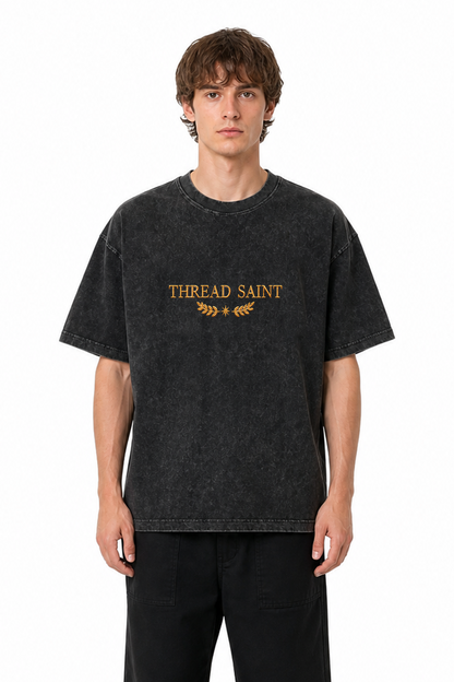 Oversized Drop Shoulder American Retro Short Sleeve Tee