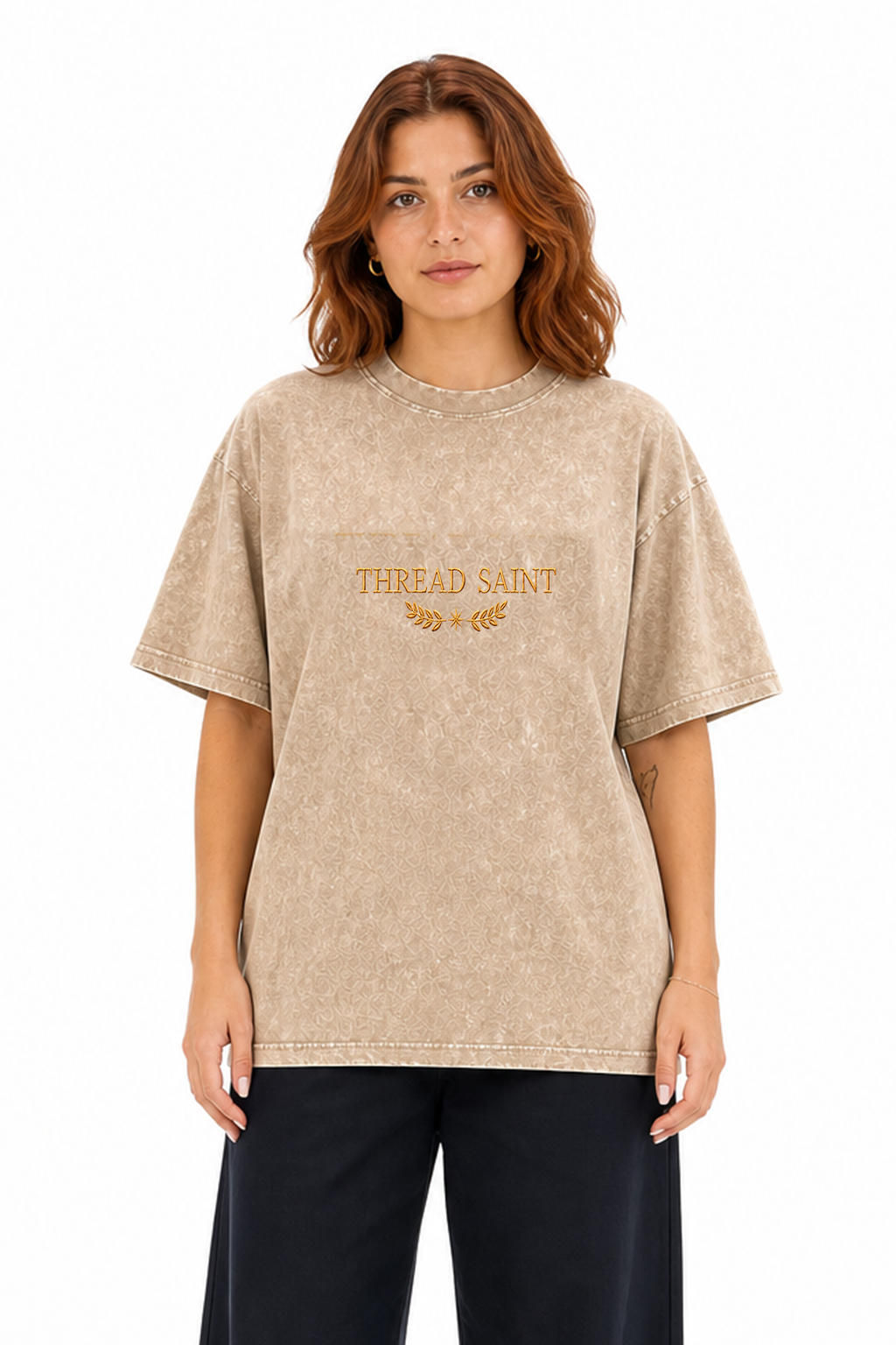 Oversized Drop Shoulder American Retro Short Sleeve Tee