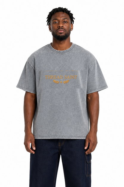 Oversized Drop Shoulder American Retro Short Sleeve Tee